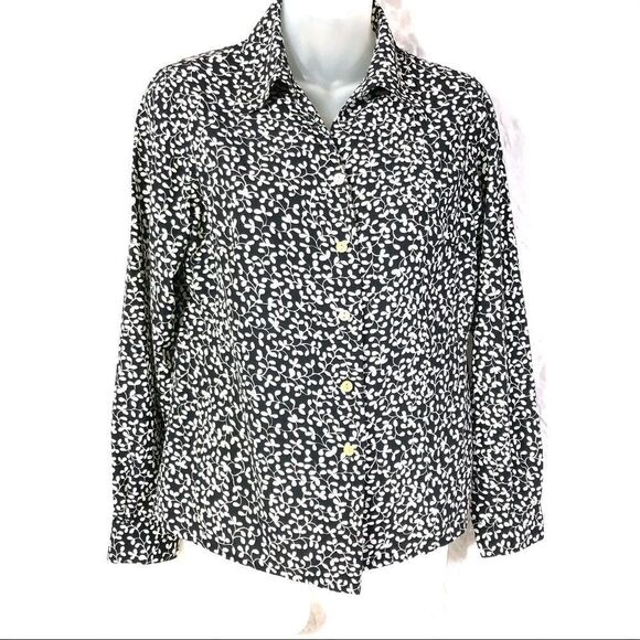 Covington petite floral button up blouse shirt top - Picture 1 of 12